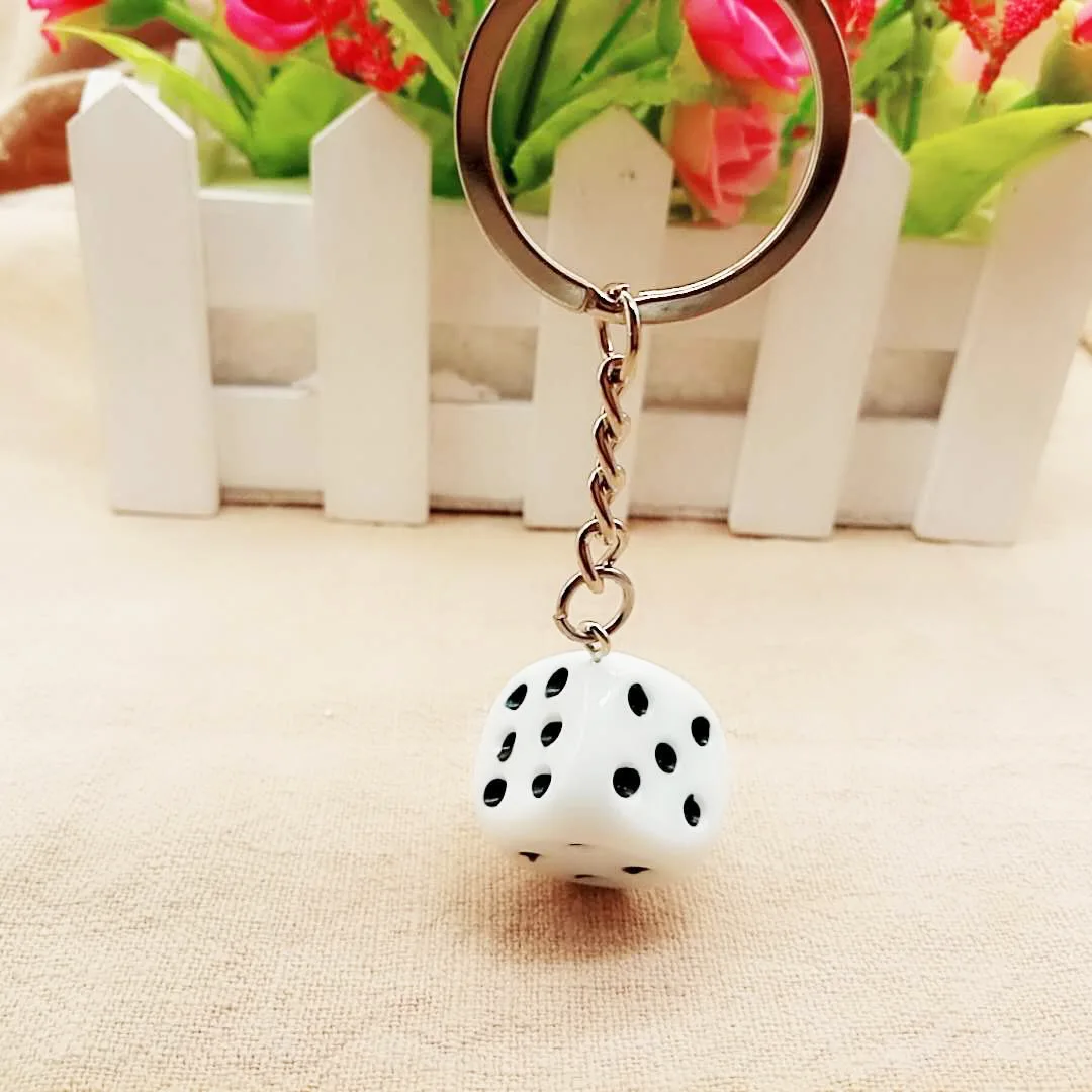 

New Creative Key Chain Car Personality Dice Poker Soccer Brazil Slippers Model Alloy Keychain For Car Key Ring Gfit K2125