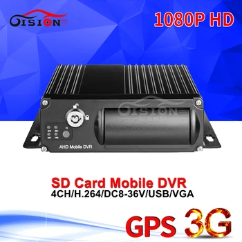Gision SD Card Mobile Dvr 1080P 4CH AHD Video Recorder 3G GPS Real Time 24H Monitoring Cycle Recording HD Car Dvr