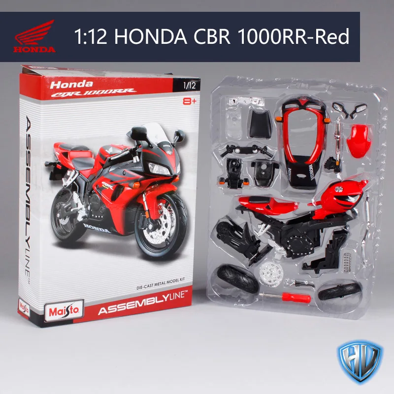 Maisto 1:12 Honda CBR1000RR Сборка DIY модель мотоцикла велосипед комплект на самом деле для красного и черного 39092 - Цвет: 39092