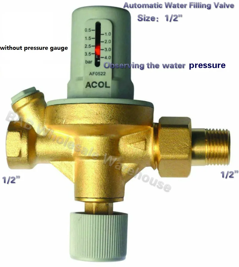 1/" автоматический клапан для наполнения воды для наблюдения за водяным давлением клапан для наполнения воды с манометром клапан для снижения давления