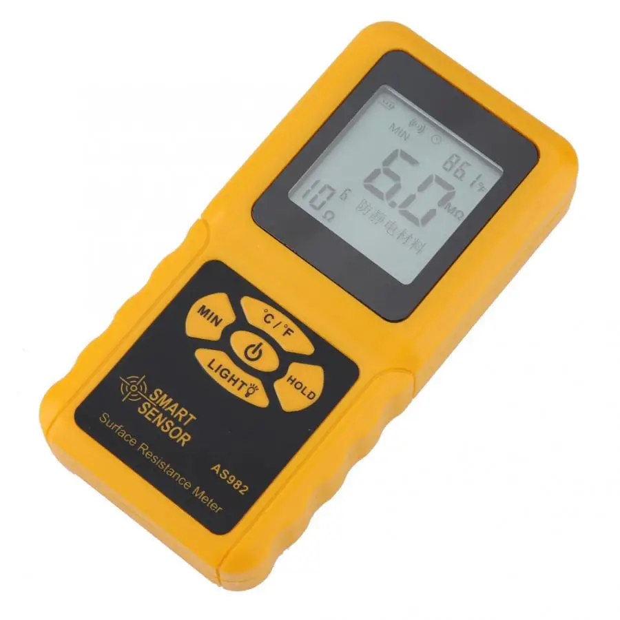 Портативный Измеритель сопротивления поверхности AS982 с умным датчиком и ЖК