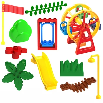 

Baby Assembling Toys Building Blocks Accessory Slide Ladder Window Coach Motorbike Chair Tree Compatible with Bricks Parts
