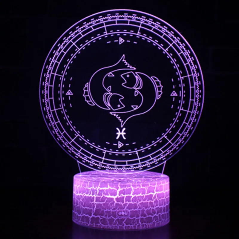 Libra тема 3D лампа LED ночник 7 цветов Изменение сенсорного настроения