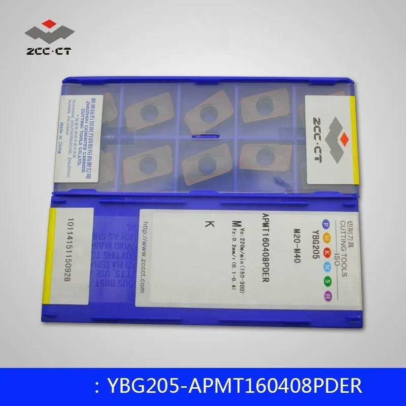 

CNC Face Milling Insert YBG205 YBG202 YBG302 APMT160408PDER APMT 160408 PDER Original Zcc Carbide Inserts Milling Cutter Machine