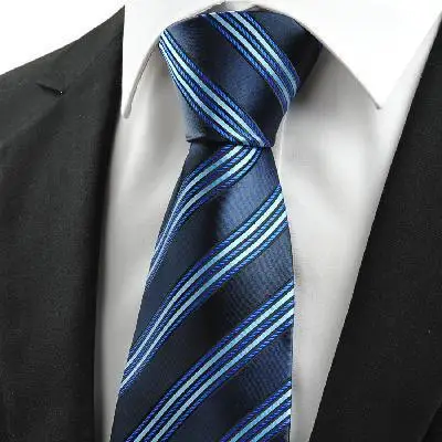 New Classic Striped Dard Light Blue Men' Tie Necktie Business Holiday Gift #0002shenwei | Аксессуары для одежды