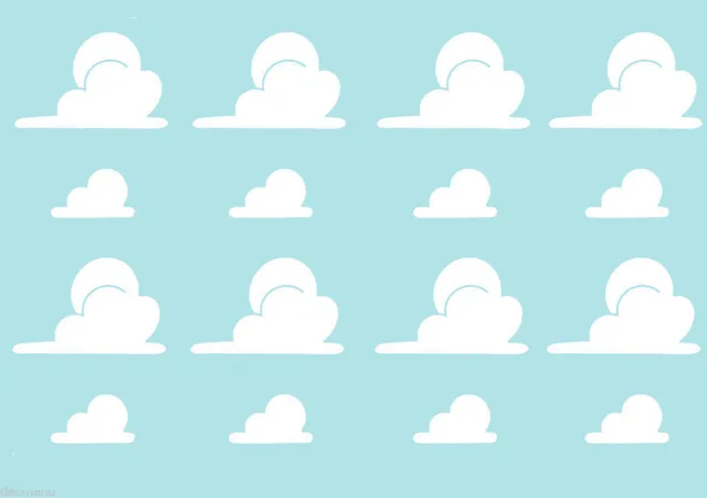 large New Design Clouds Andy's Bedroom Wall Sticker