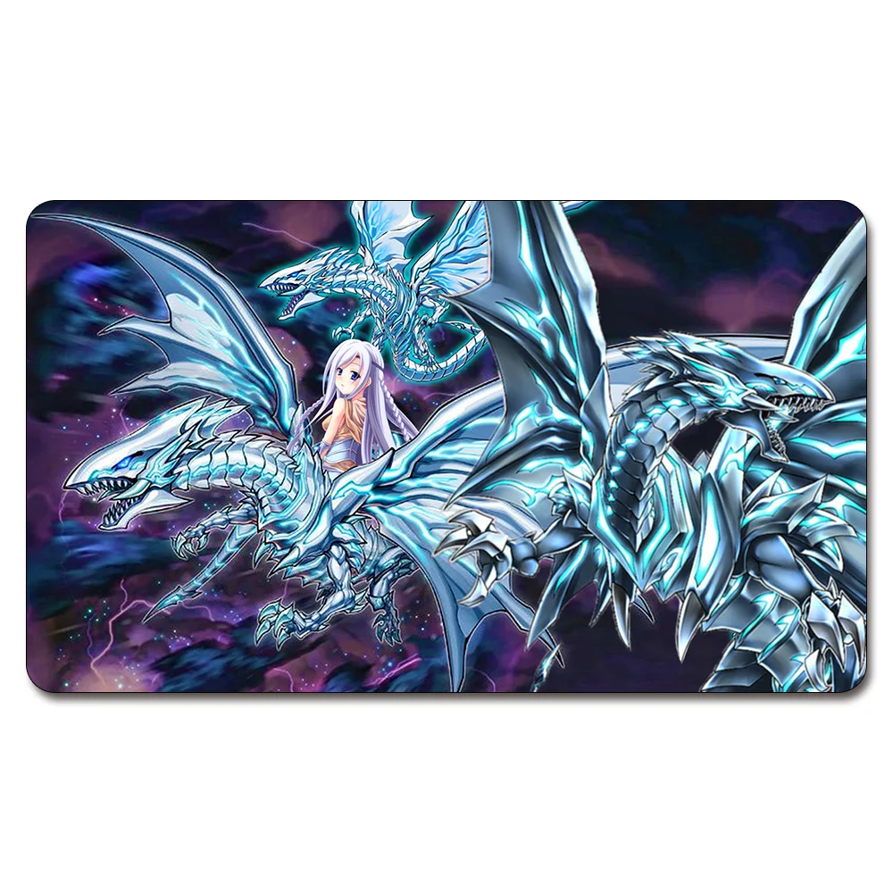 Details about   G1033 Yugioh Playmat Black Luster Soldier Blue-Eyes White Dragon Play Mat 