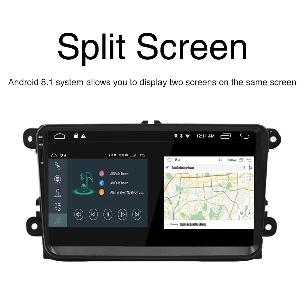 Top Auto Android8.1 IPS Screen Car Audio Car Player GPS Radio For VW GOLF 6 Polo Bora JETTA B6 PASSAT Tiguan SKODA OCTAVIA Bluetooth 1