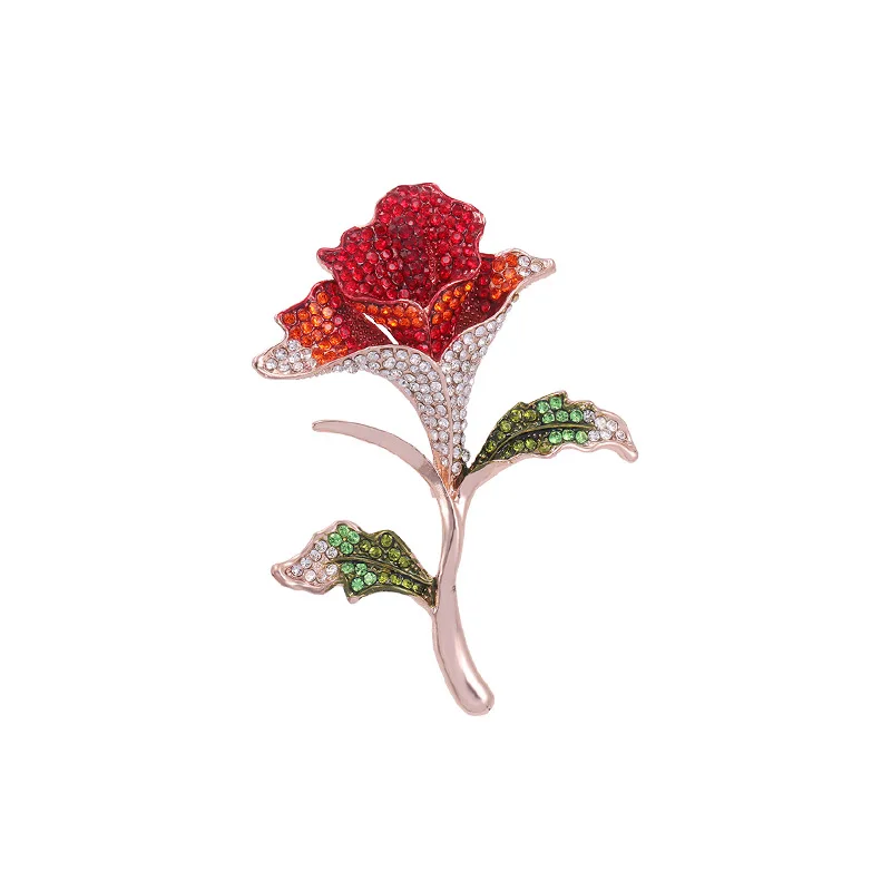 

WEIMANJINGDIAN Brand 2019 Summer New Arrival Red / Purple / Sky Blue Rhinestones Trumpet Flower Brooch Pins