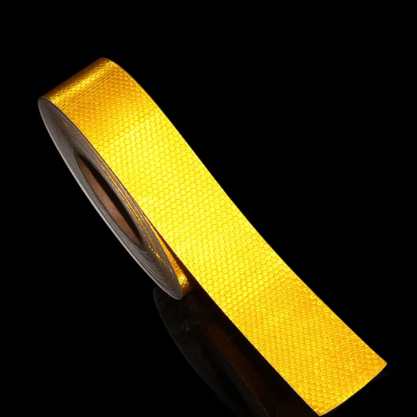 50 м светоотражающая лента, для мотоциклов безопасности Предупреждение Светоотражающая клейкая лента Применение на прицеп для легковых автомобилей самоклеящаяся плёнка из ПЭТ Стикеры велосипед - Цвет: yellow
