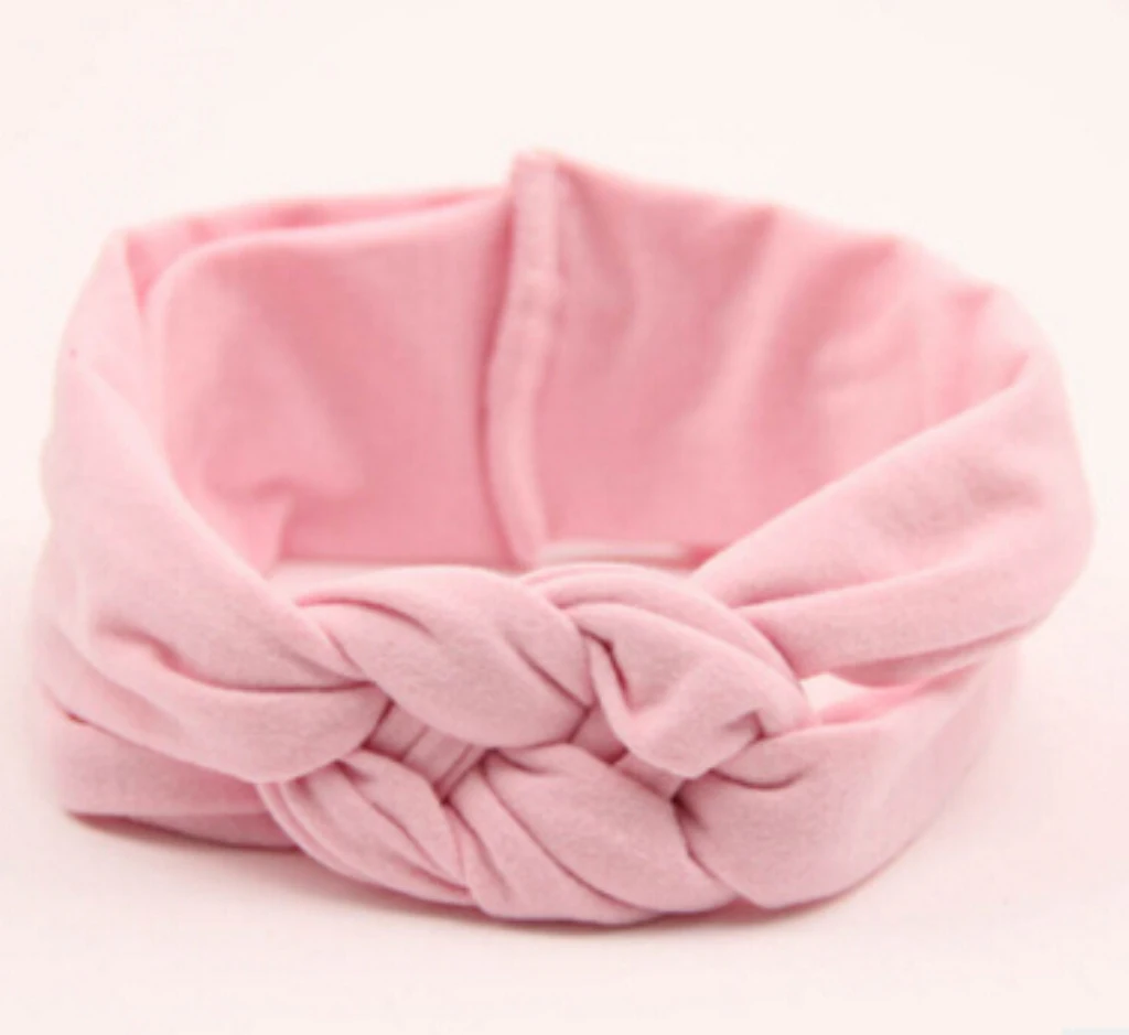 

2017 New Cute Baby Girls Headband Brief Solid Twist Knot Wide Hairband Headband Cross Head Wrap