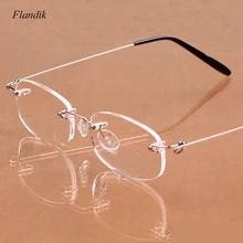 Без оправы, ультралегкие очки для чтения в металлической оправе, для женщин и мужчин, анти-голубые очки для пресбиопии, Анти-усталость, деловые очки, 1,0-4,0