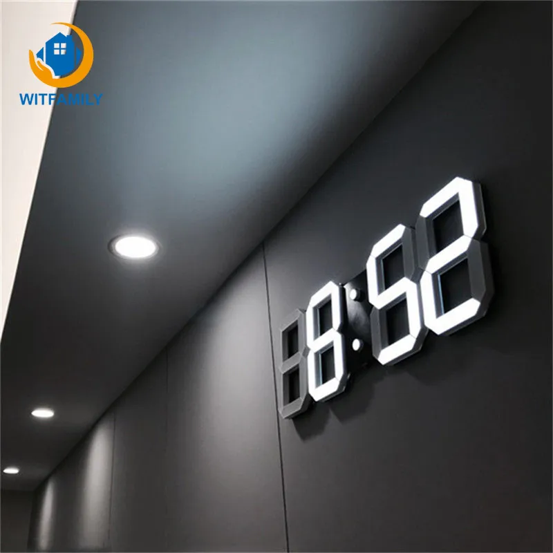 3D LED electronic watch table Modern Digital Alarm Clocks 24 Or 12 Hour Display Table Desk Night Wall Watch Home Office decorate