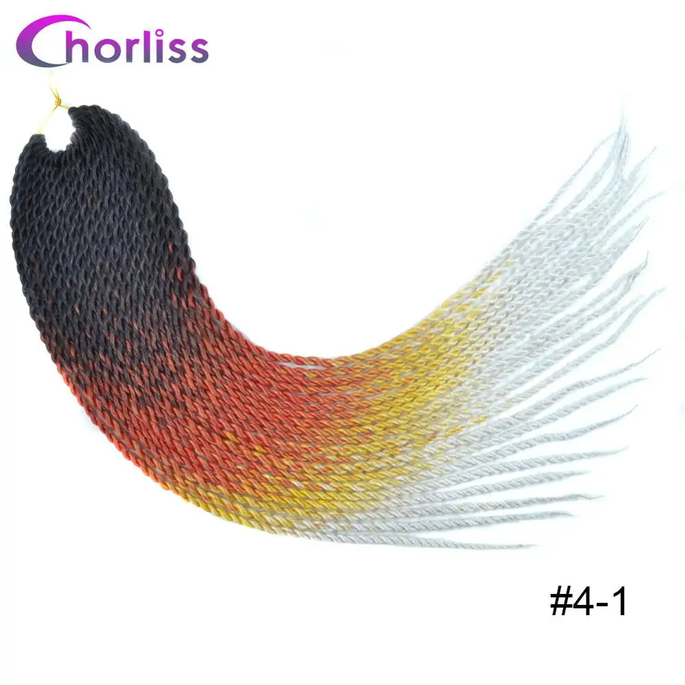 Chorliss, 24 дюйма, мягкие, вязанные крючком косички, черный, коричневый, синтетические волосы, косички, Сенегальские, крученые, канекалон, наращивание волос, мятный, зеленый - Цвет: P6/613