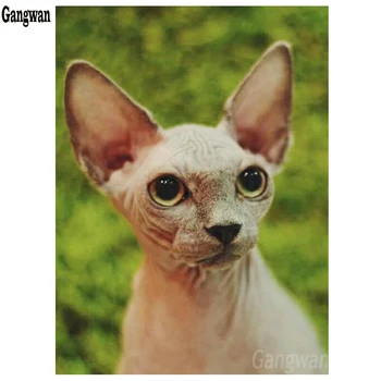 

Full Square Drill Diamond Painting Animals Sphynx Cat DIY 5D Diamond Embroidery Mosaic Picture Of Rhinestone Home Decoration