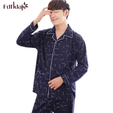 Fdfklak, 16 стилей, новинка, Пижама для мужчин размера плюс, Пижама для мужчин, комплект одежды для сна, принт, хлопок, пижамный комплект, Осень-зима, pijama masculino