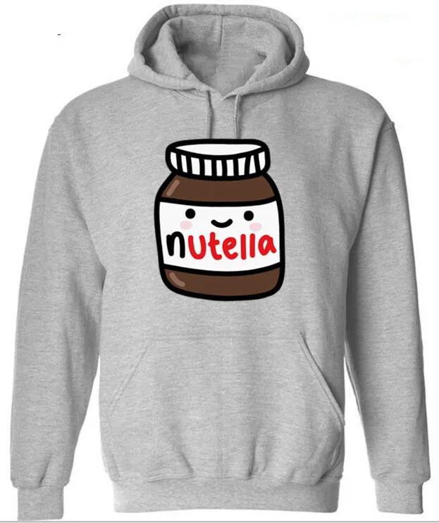 Новые толстовки унисекс премиум класса Nutella Jar Kawaii дизайнерские с капюшоном