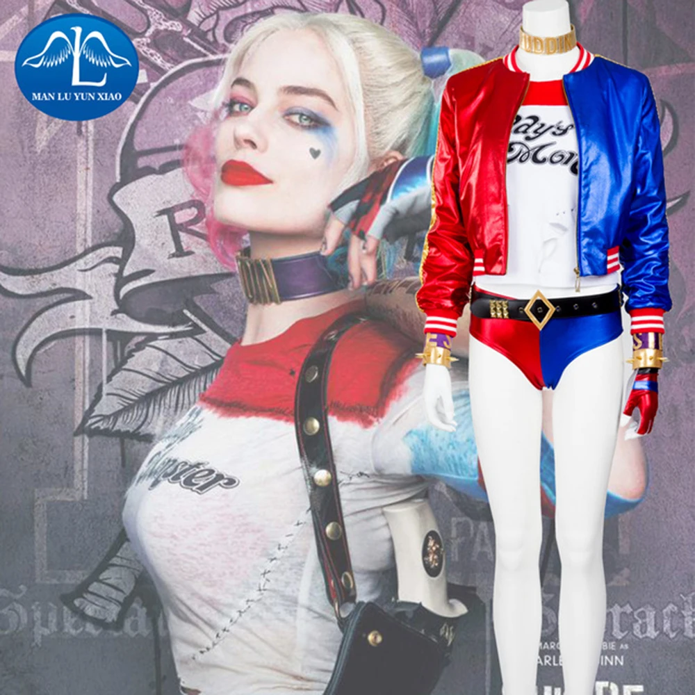 

Suicide Squad Harley Quinn Cosplay Costume Women Full Set Halloween Costumes For Adult Harley Quinn Costume Custom Made Hot Sale