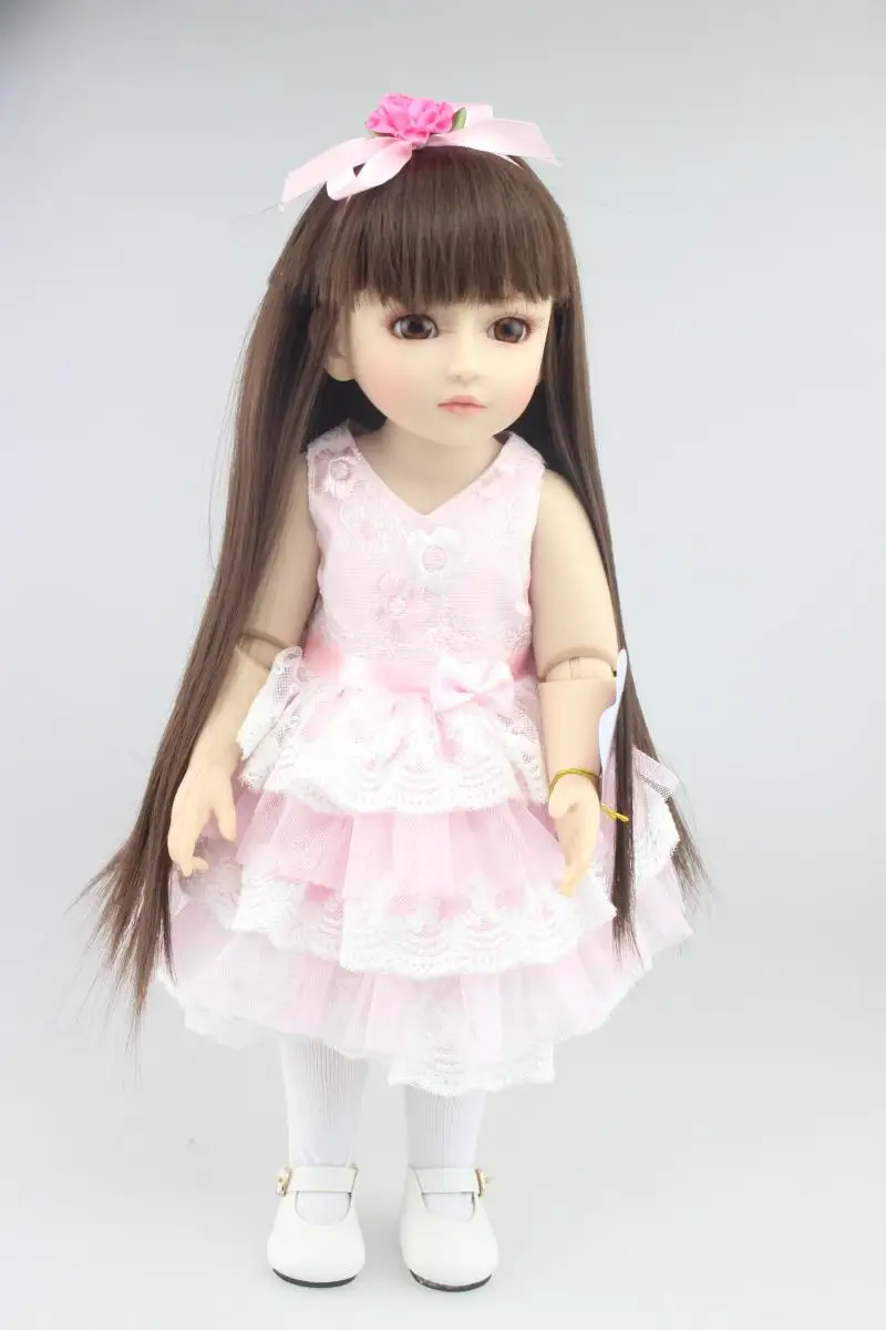 SD/Bjd Doll Girls Doll with Clothes Brown Eyes,18 Inches Silicone Doll Princess Doll Toys for Kid Birthday Gift Free Shipping