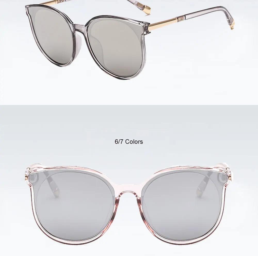 VEGA Eyewear Fashion Oval Oversized Sunglasses Women Cat Eye Glasses Ladies Big Mirrored Sun gla ( (10)