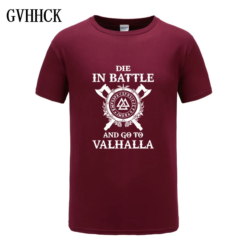 Die In Battle And Go To Valhalla Viking, мужские футболки, хит, летняя брендовая Футболка реглан, хлопок, облегающая футболка, Camisetas Hombre