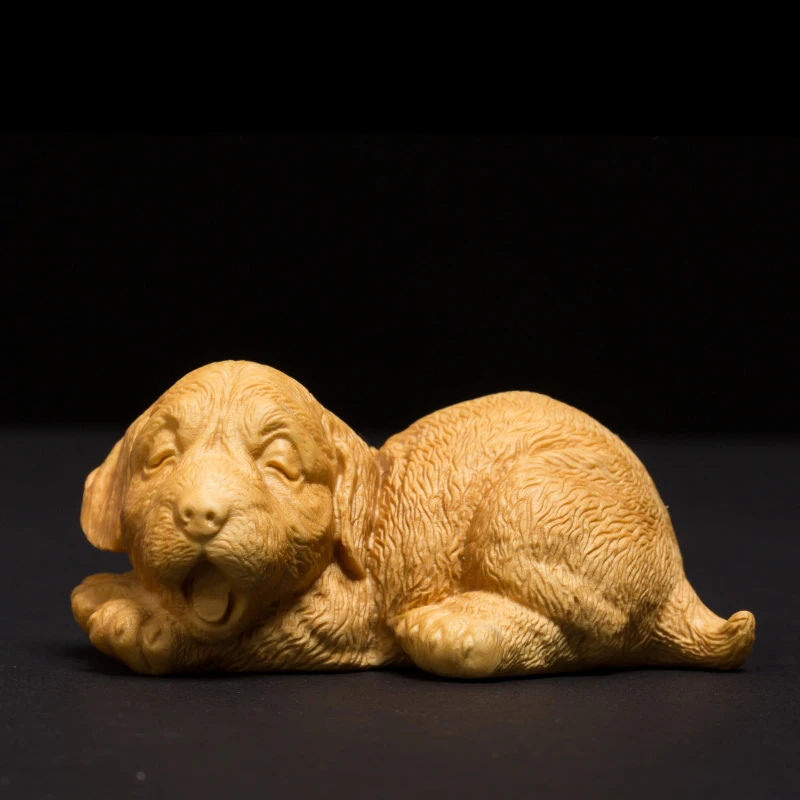 

Lovely solid wood Dog statue french bulldog accessories desk decoration toys for