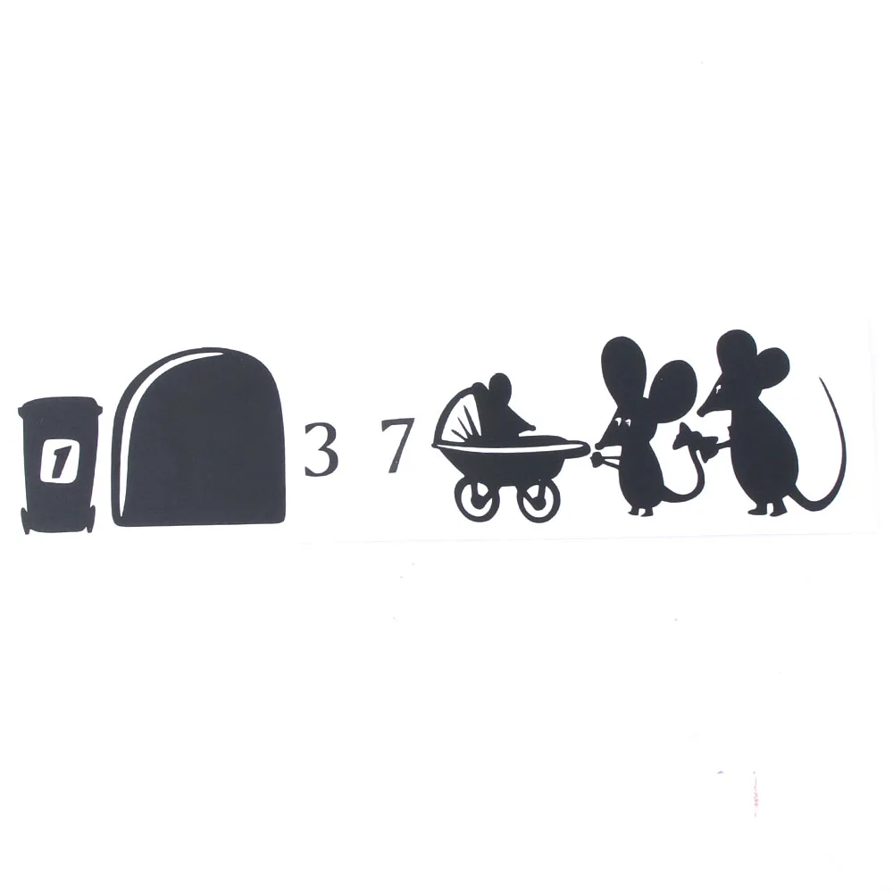 

Self Adhesive Wallpaper For Kids Room DIY Creative mouse family hole paper Bedroom Home Decor Waterproof Decorative Stickers