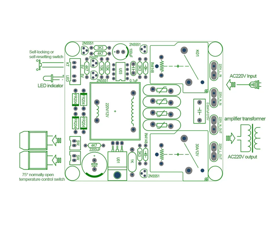 AIYIMA 220V 1000W Power Supply Delay Power Soft Start Protection Board High Power For Class A Amplifier DIY 30A Relay Protection integrated amplifier