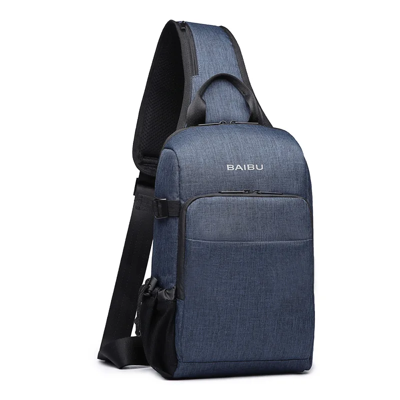 BAIBU многофункциональная нагрудная сумка мужская повседневная сумка через плечо usb зарядка нагрудная Сумка водоотталкивающая ipad сумка-мессенджер