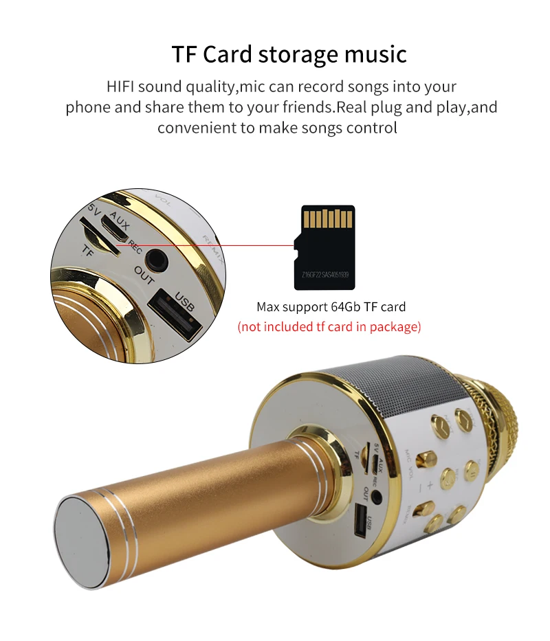 WS858 Bluetooth колонки микрофон волшебный караоке микрофон беспроводной конденсаторный профессиональный ручной Студийный микрофон смартфон плеер