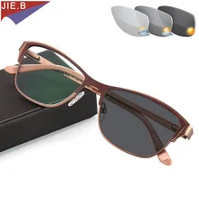 Новинка, модные солнцезащитные очки, фотохромные очки для чтения, женские очки для пресбиопии, противоцарапающие накладные линзы+ 0,5 до+ 6,0