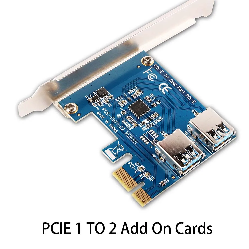 PCIE 1 TO 2/4 PCI Express 1X Slots Riser Card Mini ITX To External 4 PCI-E Slot Adapter PCIe Port Multiplier Card For BTC LTC-2
