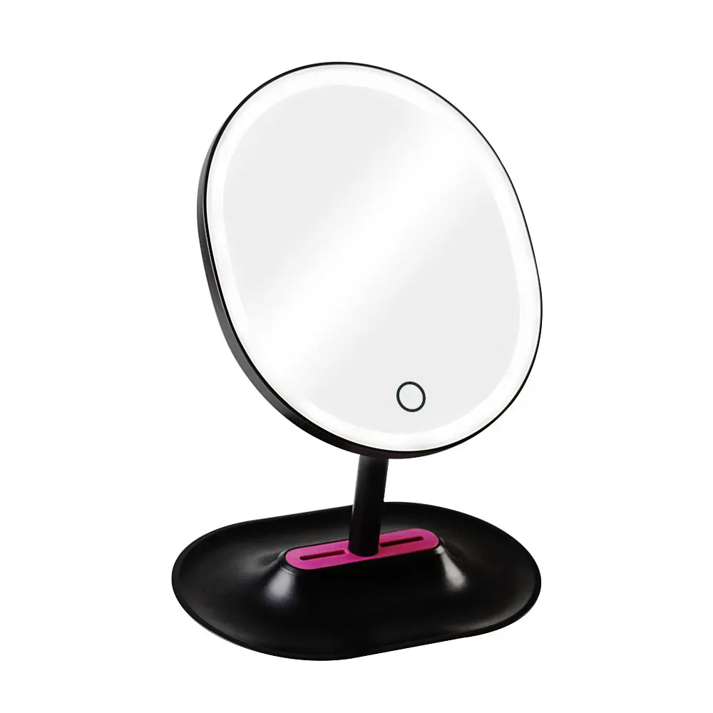 Touch Screen LED Lamp Makeup Mirror USB Charger 360 Degree Rotating