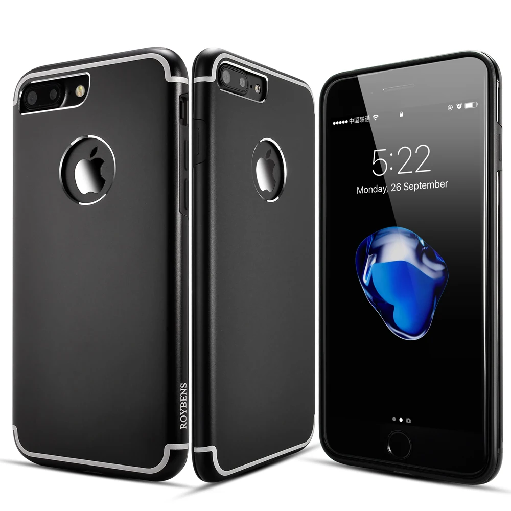 Roybens Jet Black Metal Aluminum Case For iPhone 7 8