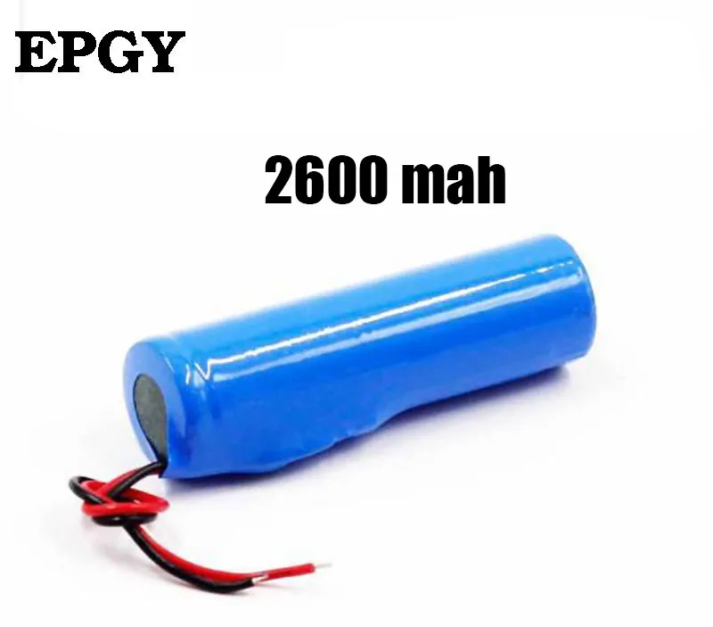 EPGY 100% Новый оригинальный 3 7 v 2600 mah 18650 литиевая аккумуляторная батарея с линией