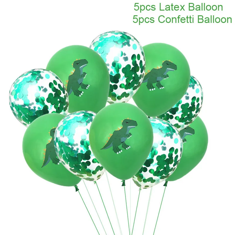 Вечерние принадлежности динозавр воздушные шары одноразовые посуда день рождения детей, мальчика вечерние украшения джунгли вечерние воздушный шар из фольги в виде животного - Цвет: 10pcs balloons 6