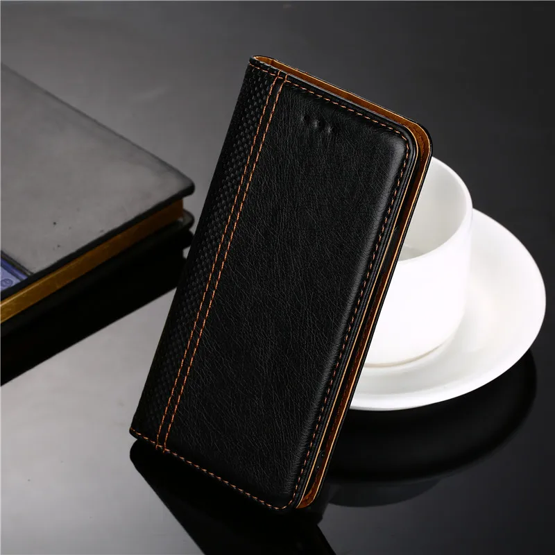Премиум кожаный бумажник флип-чехол для Huawei Y6 Y9 Y7 Y3 Y5 II Prime Pro чехол для телефона защитный чехол - Цвет: black