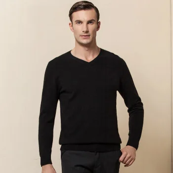 

Pure Cashmere Sweater Men Business Winter Gray Sky Blue Khaki Black Pullover Red V-Neck Warm Soft High Quality Free Shipping
