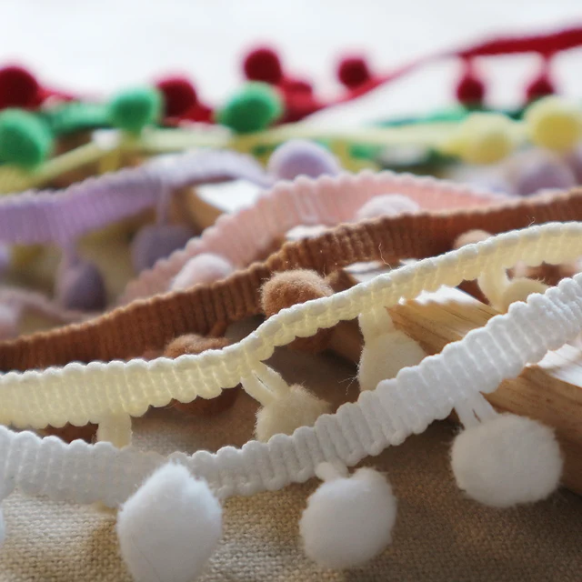 Lace Fabric 5 yard 1cm Sewing Accessories Pompom Trim Pom Pom