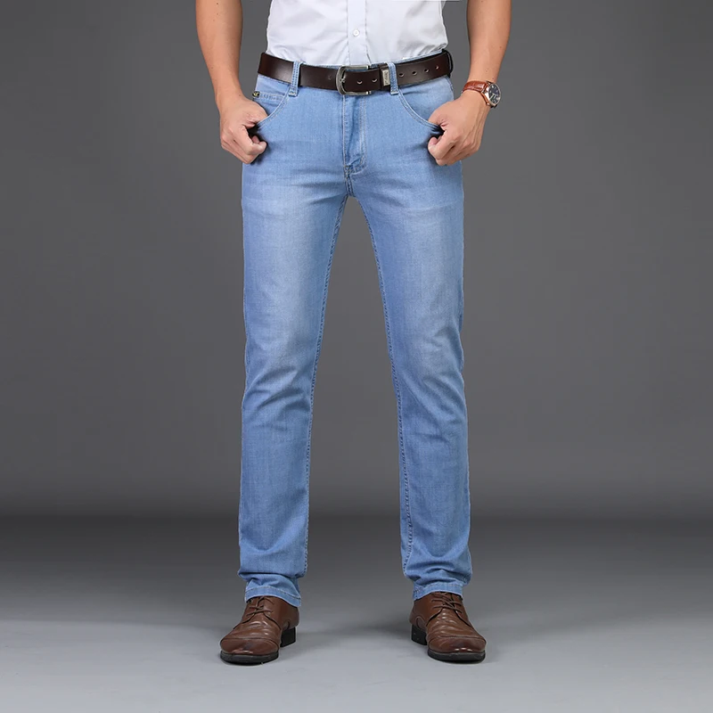 SULEE-vaqueros de estilo veraniego para hombre, Jeans ligeros y finos a la moda, informales, venta al por mayor, Jeans2019