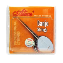 Alice Cordas Do Banjo AJ04 AJ05 para 4 Cordas ou 5 Cordas do Banjo Banhado A Aço Revestido Wound Liga de Cobre para Banjo peças Acessórios