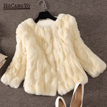 

HCYO Autumn Winter Women Short Coat Plus Size Three Quarter Covered Button Slim Fur Coat Casual Jacket Woman Short Coat Warm