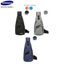 Популярная холщовая мужская сумка на груди сотовый Сумка-слинг для телефона спереди сумки через плечо с usb зарядным устройством