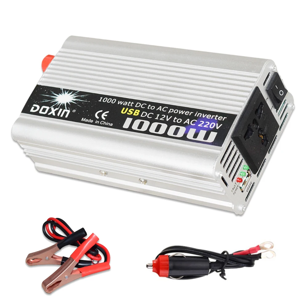 US $59.83 Inverter Usb 1000w Watt Dc 12v To Ac 220v Portable Car Power Charger Converter Adapter Dc 12 To Ac 220 Modified Sine Wave 1000w