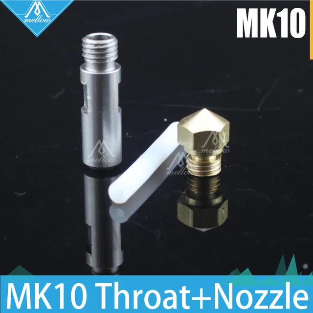 Cheap 1SET 3D printer Makerbot M7 thread MK10 Extruder brass Nozzle and throat 0.2/0.3/0.4/0.5mm for FlashForge, Wanhao D4 I3, Dremel