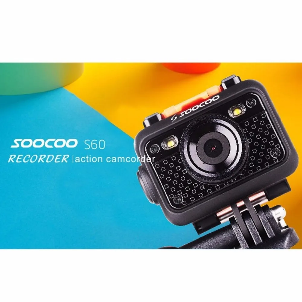 SOOCOO S60 HD 1080P WiFi Спортивная экшн-камера 170 градусов широкоугольный объектив 60 м водонепроницаемый 2,4G беспроводной пульт дистанционного управления