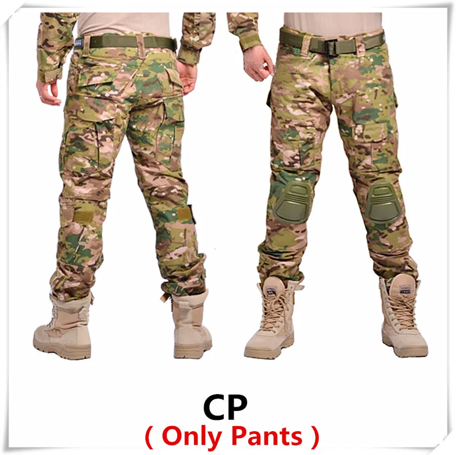 CP Pants Камуфляжная Тактическая Военная одежда, Пейнтбольные армейские брюки-карго, армейские брюки, Мультикам, военные тактические штаны с наколенниками - Цвет: CP Pants
