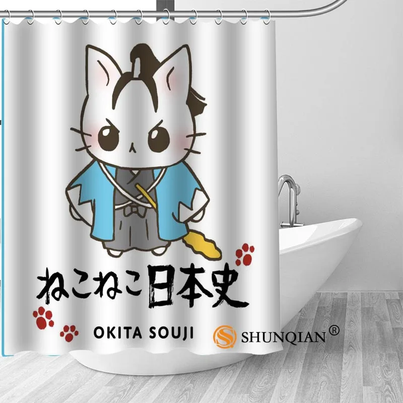 Shower Curtain PY008 Горячие Пользовательские японский мультяшный Кот занавеска для душа s полиэстер ванная комната занавеска s с крюком занавеска для ванной Декор - Цвет: Shower Curtain