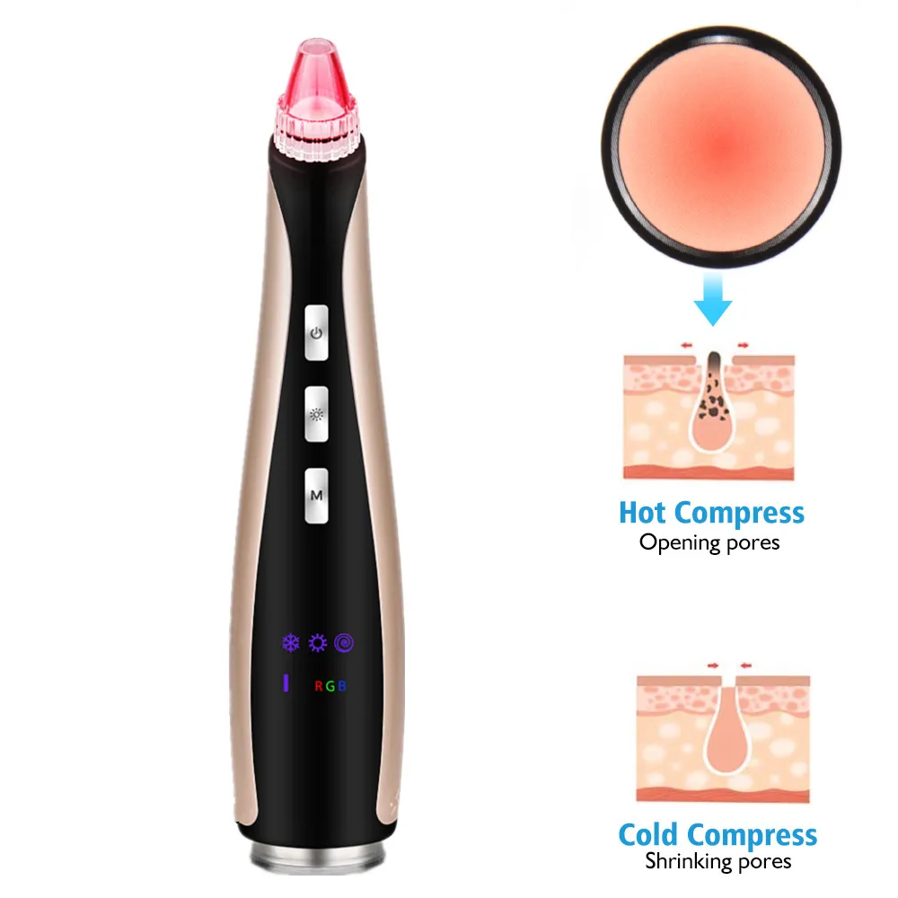 Горячая холодная сжатия угрей Remover вакуум вакуумный очиститель пор Extractor