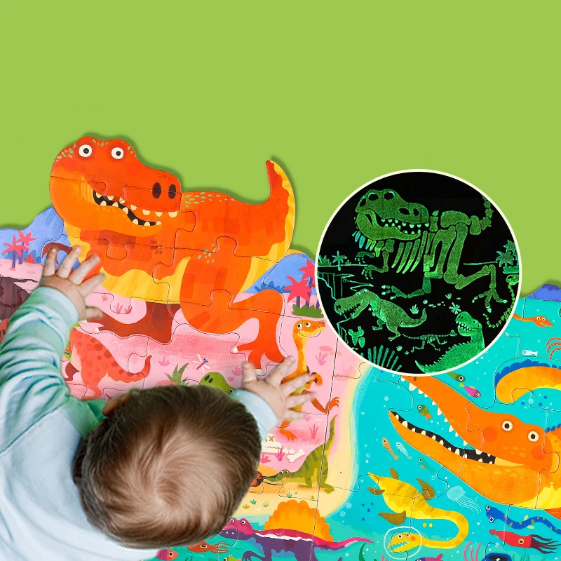 

Children's Fun Jigsaw Dinosaurs/Four Seasons Puzzles Luminous Dinosaur Skeleton Children's Big Puzzle Toys Toys Kids' Gifts